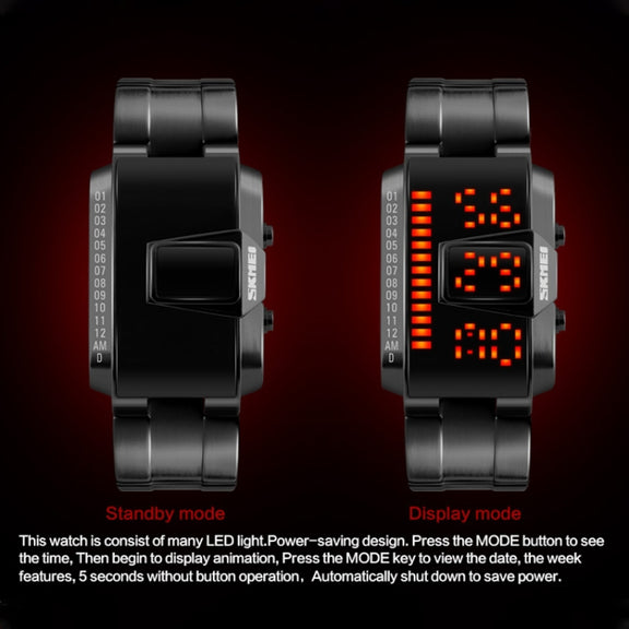SKMEI 1179 Multifunctional Men Outdoor Sports Noctilucent Water-resistant LED Digital Watch(Black)