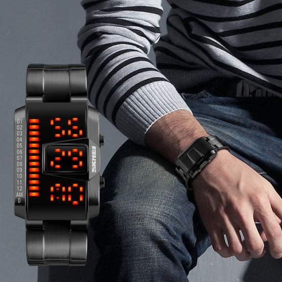 SKMEI 1179 Multifunctional Men Outdoor Sports Noctilucent Water-resistant LED Digital Watch(Black)