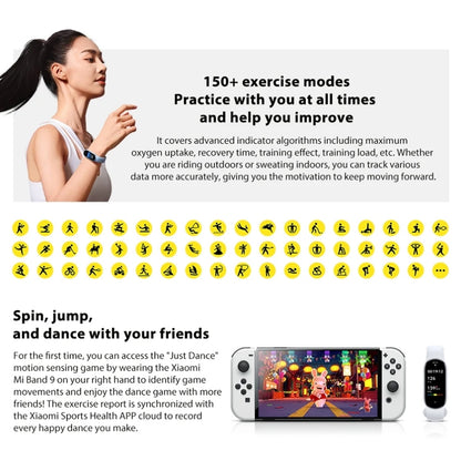 Original Xiaomi Smart Band 9 1.62 inch AMOLED Screen 5ATM Waterproof Smart Watch, Support Blood Oxygen / Heart Rate Monitor (Black) - free shipping - PMC Jewellery - Order now!
