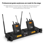 XTUGA IEM1200 Wireless Transmitter 4 Bodypack Stage Singer In-Ear Monitor System (UK Plug)