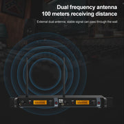 XTUGA IEM1200 Wireless Transmitter 8 Bodypack Stage Singer In-Ear Monitor System (UK Plug)