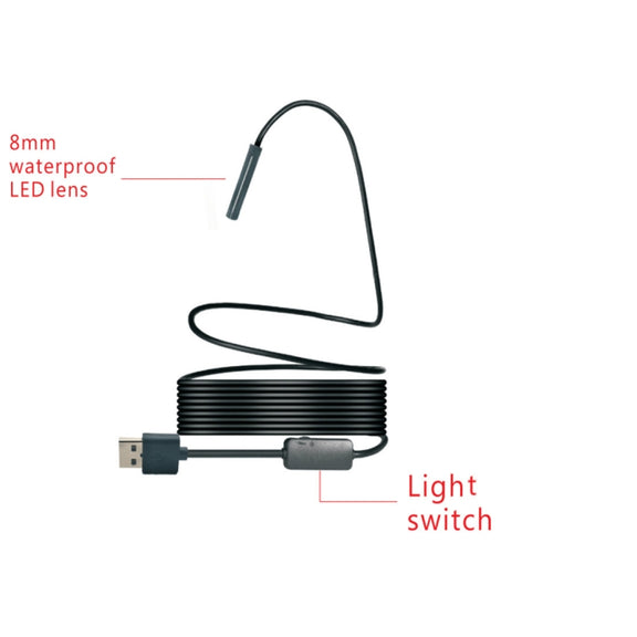 YPC110 8mm 2.0MP HD Camera WiFi Endoscope Snake Tube Inspection Camera with 8 LED, Water-resistant IP68, Lens Diameter: 8mm, Length: 3.5m, Soft Line