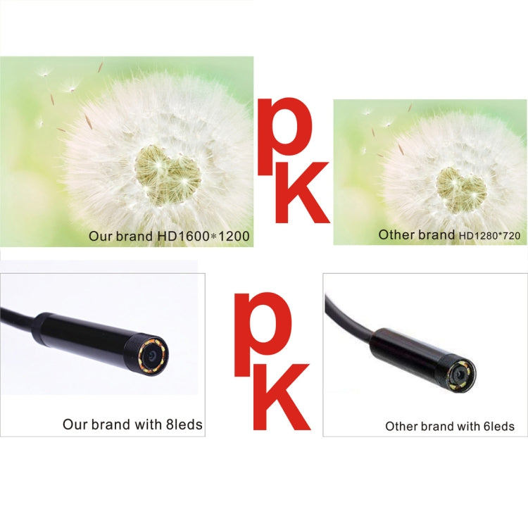 YPC110 8mm 2.0MP HD Camera WiFi Endoscope Snake Tube Inspection Camera with 8 LED, Water-resistant IP68, Lens Diameter: 8mm, Length: 3.5m, Soft Line
