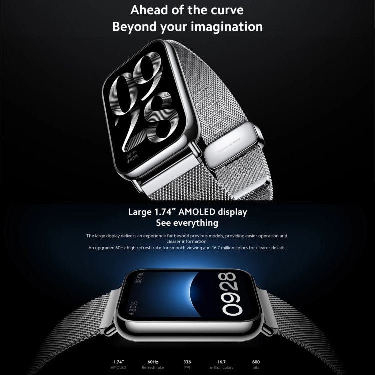 Original Xiaomi Mi Band 8 Pro Global 1.74 inch AMOLED Full Color Screen 5ATM Waterproof Smart Watch, Support GPS / Heart Rate (Black) - Wearable Devices by Xiaomi | Online Shopping South Africa | PMC TechLife | Buy Now Pay Later Mobicred