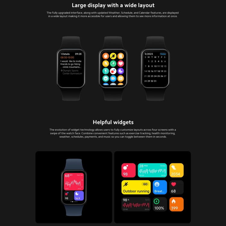 Original Xiaomi Mi Band 8 Pro Global 1.74 inch AMOLED Full Color Screen 5ATM Waterproof Smart Watch, Support GPS / Heart Rate (Black) - Wearable Devices by Xiaomi | Online Shopping South Africa | PMC TechLife | Buy Now Pay Later Mobicred