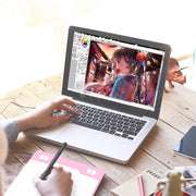 10Moons T503 Drawing Tablet Can Be Connected to mobile Phone Tablet with 8192 Passive Pen(Blue)