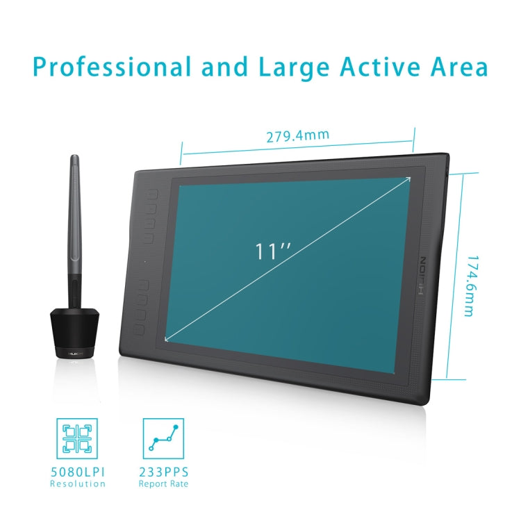 HUION Inspiroy Series Q11K 5080LPI Professional Art USB Graphics Drawing Tablet for Windows / Mac OS, with Digital Pen - free shipping - PMC Jewellery - Order now!