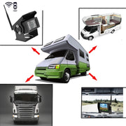 K0232 7 inch 140 Degrees Wide Angle HD Car Rear View Backup Dual Cameras Rearview Monitor Split Screen