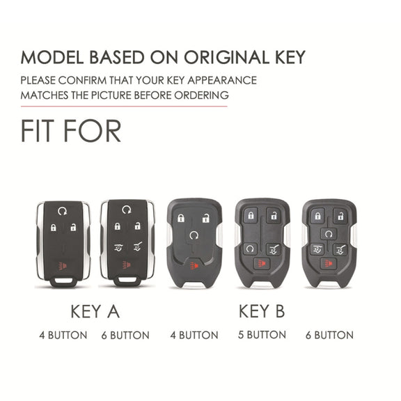 For Chevrolet GMC / Colorad 6-button C160 Car Key Leather Protective Case (Black)