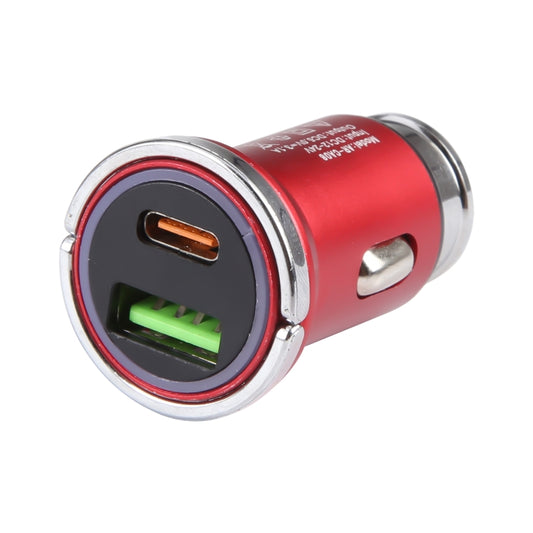 AR-CA08 12W 2A USB-C / Type-C + USB Ports Car Charger (Red) - free shipping - PMC Jewellery - Order now!