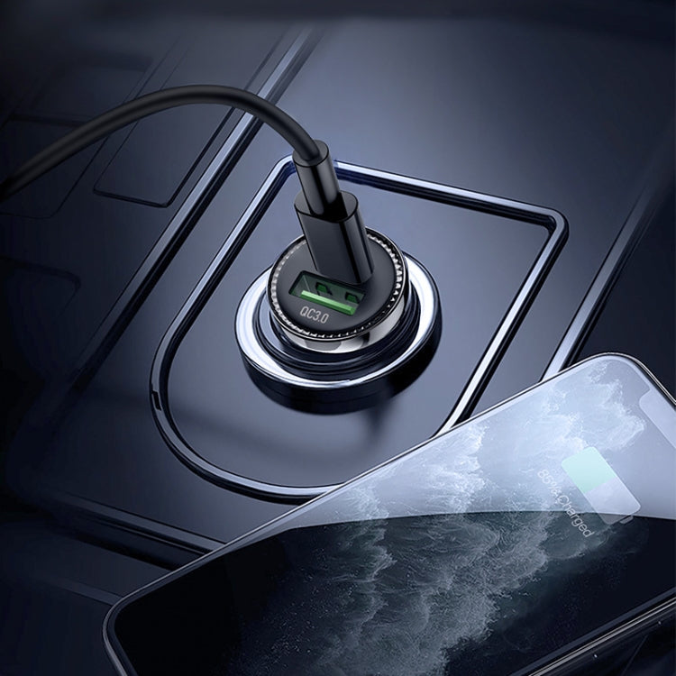 AR-CA08 12W 2A USB-C / Type-C + USB Ports Car Charger (Black) - Car Charger by PMC TechLife | Online Shopping South Africa | PMC TechLife | Buy Now Pay Later Mobicred