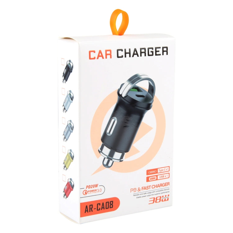 AR-CA08 12W 2A USB-C / Type-C + USB Ports Car Charger (Black) - Car Charger by PMC TechLife | Online Shopping South Africa | PMC TechLife | Buy Now Pay Later Mobicred