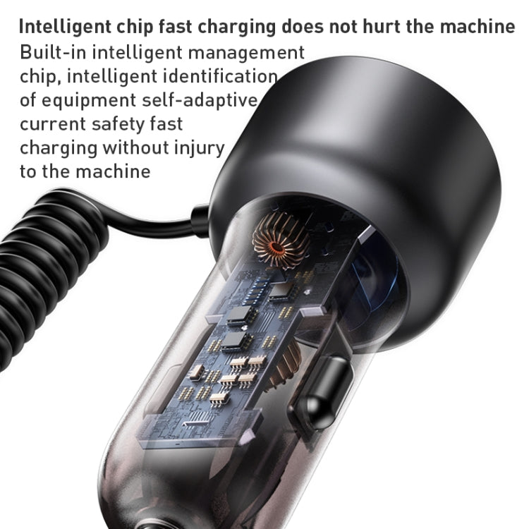 Yesido Y58 60W PD + QC3.0 Dual Port Car Fast Charger with USB-C / Type-C + 8 Pin Spring Cable - free shipping - PMC TechLife - Order now!