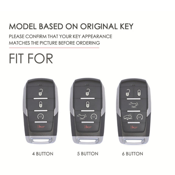 For Dodge Ram 6-button C163 Car Key Leather Protective Case (Black)