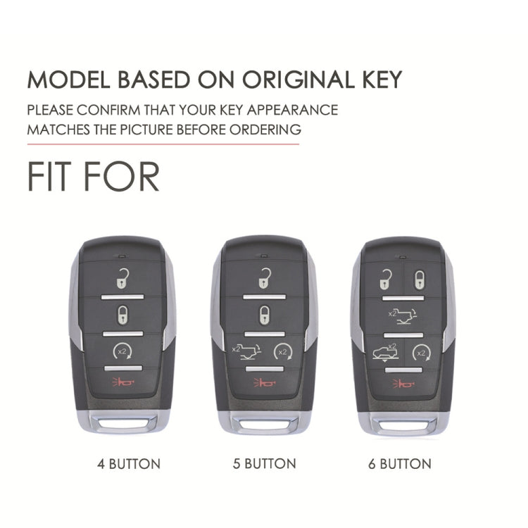 For Dodge Ram 6-button C163 Car Key Leather Protective Case (Black)