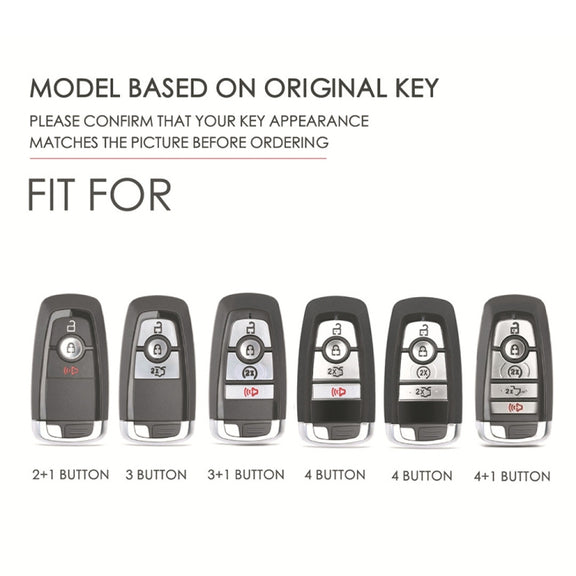 For Ford F-150 4-button C072/1 Car Key Leather Protective Case (Brown)