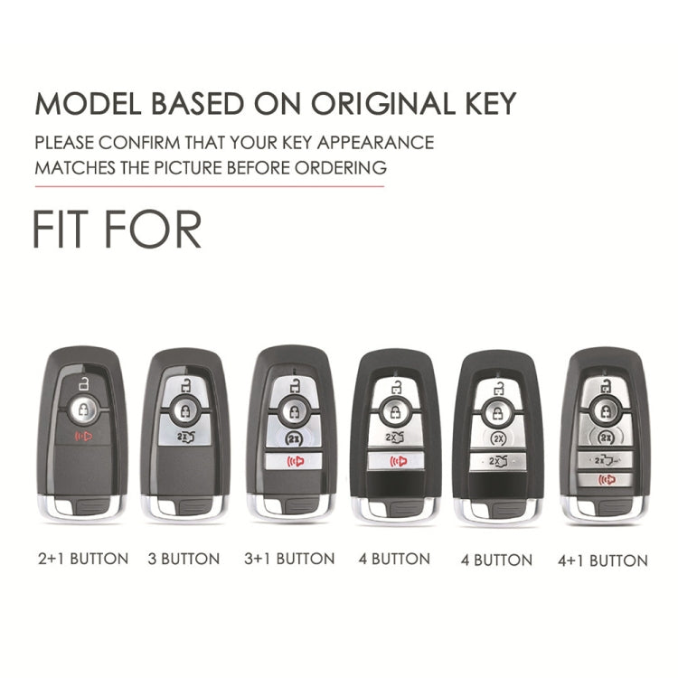 For Ford F-150 4-button C072/1 Car Key Leather Protective Case (Brown)