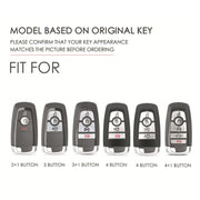 For Ford F-150 4-button C072/1 Car Key Leather Protective Case (Blue)