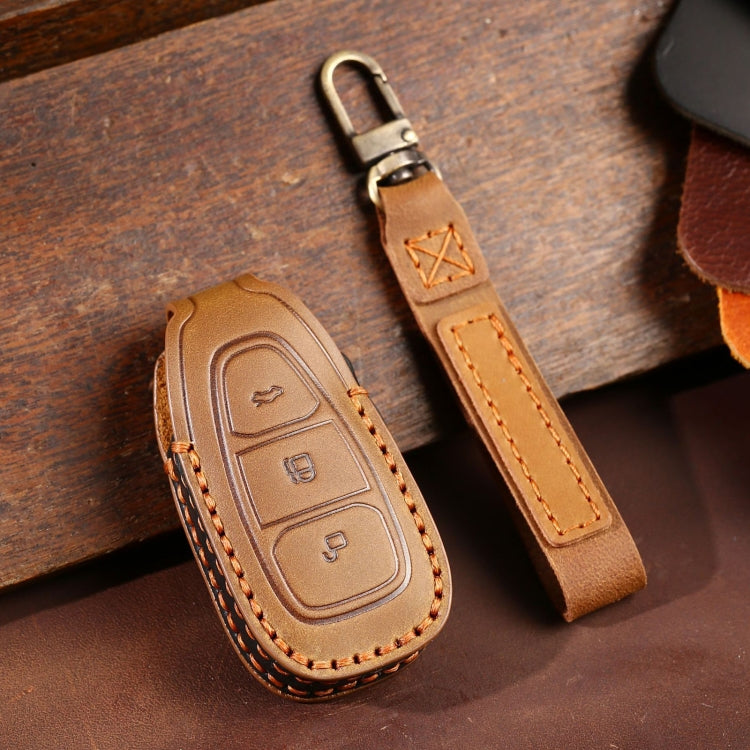 For Ford Focus/Mondeo/Maverick/Explorer/Escort/Edge 2017-2018 C231 Car Key Leather Protective Case (Brown) - Car Key Cases by PMC TechLife | Online Shopping South Africa | PMC TechLife | Buy Now Pay Later Mobicred