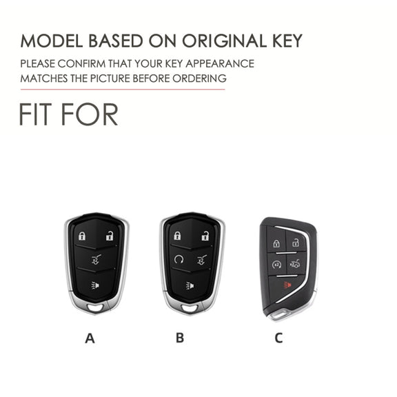 For Cadillac / CT5 / CT6 / XT6 5-button C087 Car Key Leather Protective Case (Black)