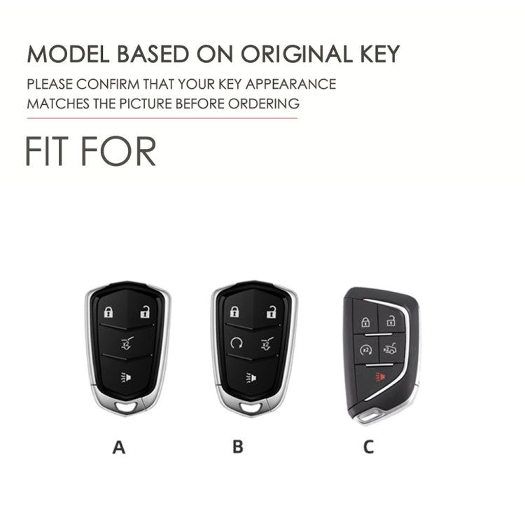 For Cadillac / CT5 / CT6 / XT6 C088 Car Key Leather Protective Case (Black) - Car Key Cases by PMC TechLife | Online Shopping South Africa | PMC TechLife | Buy Now Pay Later Mobicred