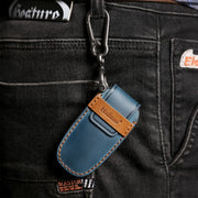 For Cadillac 5-button C091 Car Key Leather Protective Case (Blue)