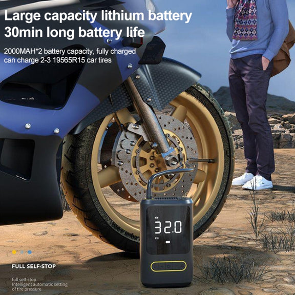 ATJ-8466 Portable Car Tire Air Pump Digital Display Wireless Electric Air Pump, Style: Lithium Battery