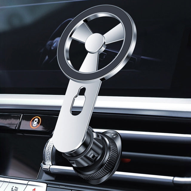 F73 MagSafe Magnetic Suction 360 Degree Rotating Car Phone Holder (Silver)