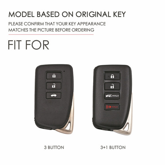 For Lexus 3-button Hallmo Car Cowhide Leather Key Protective Cover Key Case(Blue)