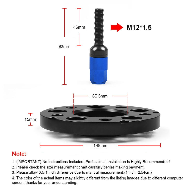 For Mercedes-Benz 15mm Car Modified Wheel Hub Flange Center Wheel Spacer with M12x1.5 Screws (Blue) - Wheels Tires & Parts by PMC TechLife | Online Shopping South Africa | PMC TechLife | Buy Now Pay Later Mobicred