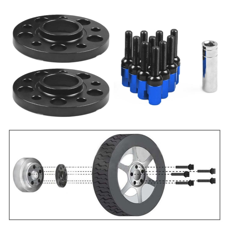 For Mercedes-Benz 20mm Car Modified Wheel Hub Flange Center Wheel Spacer with M12x1.5 Screws (Blue) - Wheels Tires & Parts by PMC TechLife | Online Shopping South Africa | PMC TechLife | Buy Now Pay Later Mobicred