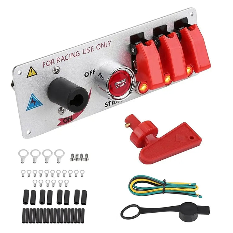 12V Racing Car LED Ignition Switch One Key Start Combination Panel - Car Switches by PMC TechLife | Online Shopping South Africa | PMC TechLife | Buy Now Pay Later Mobicred