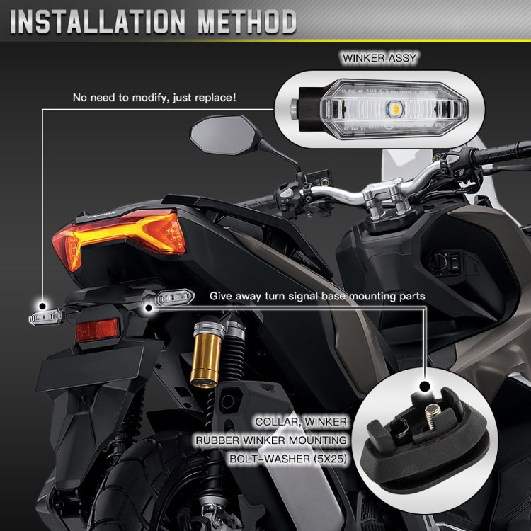 2pcs For Honda RS150 XRE300 CRF300 X-ADV Motorcycles LED Turn Signal Light(Transparent) - free shipping - PMC TechLife - Order now!