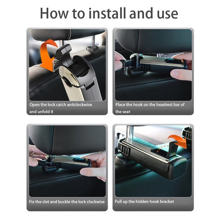 G202 Car Creative Phone Bracket Hook 360 Degree Rotating Telescopic Bracket(Gold) - Car Holders by PMC TechLife | Online Shopping South Africa | PMC TechLife | Buy Now Pay Later Mobicred