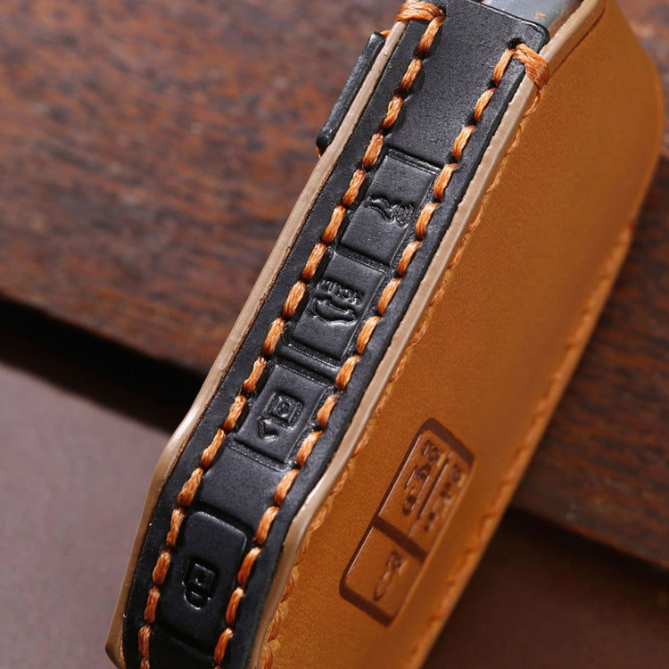 For KIA Carnival EX / SX Hallmo Car Cowhide Leather Key Protective Cover Key Case(Blue) - Car Key Cases by Hallmo | Online Shopping South Africa | PMC TechLife | Buy Now Pay Later Mobicred