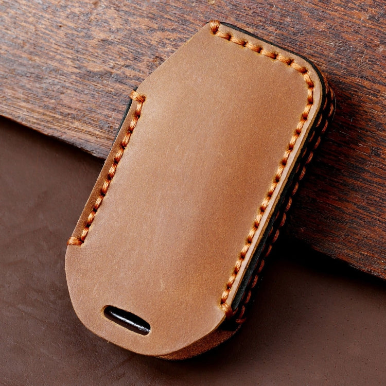 For Kia Sorento Hallmo Car Cowhide Leather Key Protective Cover Key Case(Brown) - free shipping - PMC TechLife - Order now!
