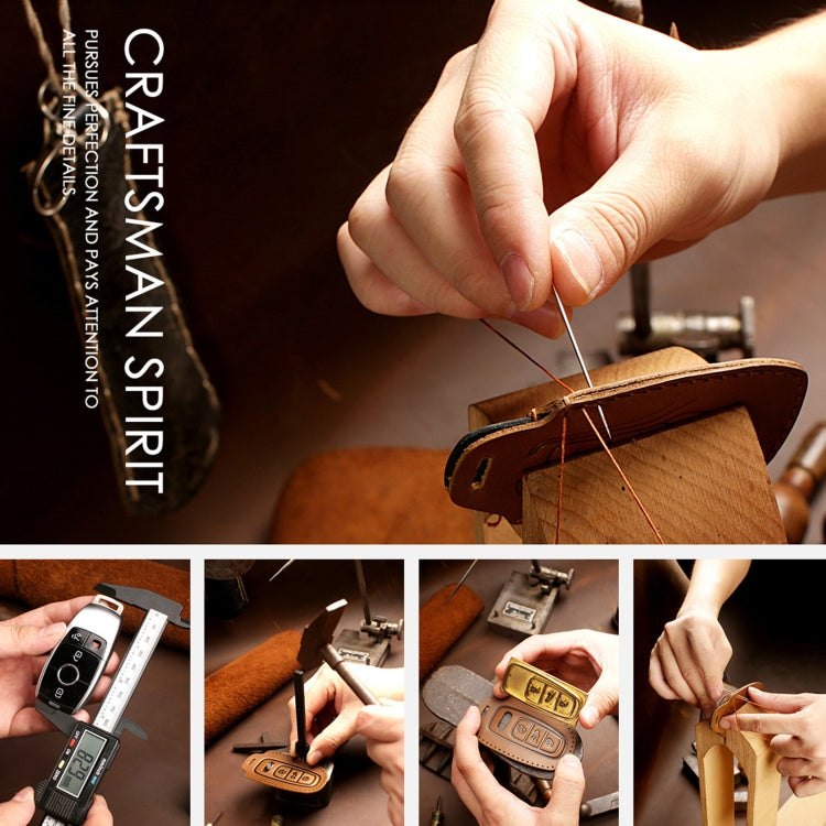 For Kia Sorento Hallmo Car Cowhide Leather Key Protective Cover Key Case(Brown) - free shipping - PMC TechLife - Order now!