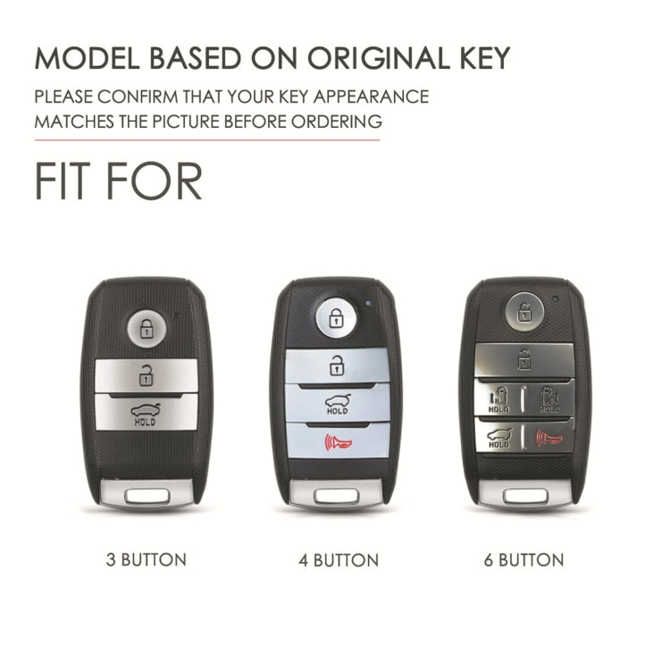 For Kia C134 6-button Hallmo Car Cowhide Leather Key Protective Cover Key Case(Black) - free shipping - PMC TechLife - Order now!
