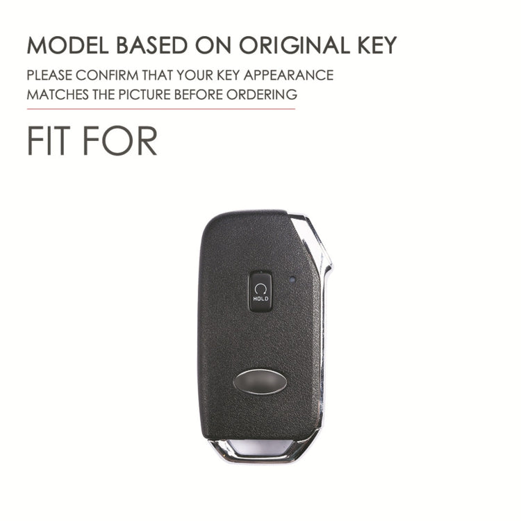 For Kia Sorento / Seltos 2021 / K5 Hallmo Car Cowhide Leather Key Protective Cover Key Case(Blue)