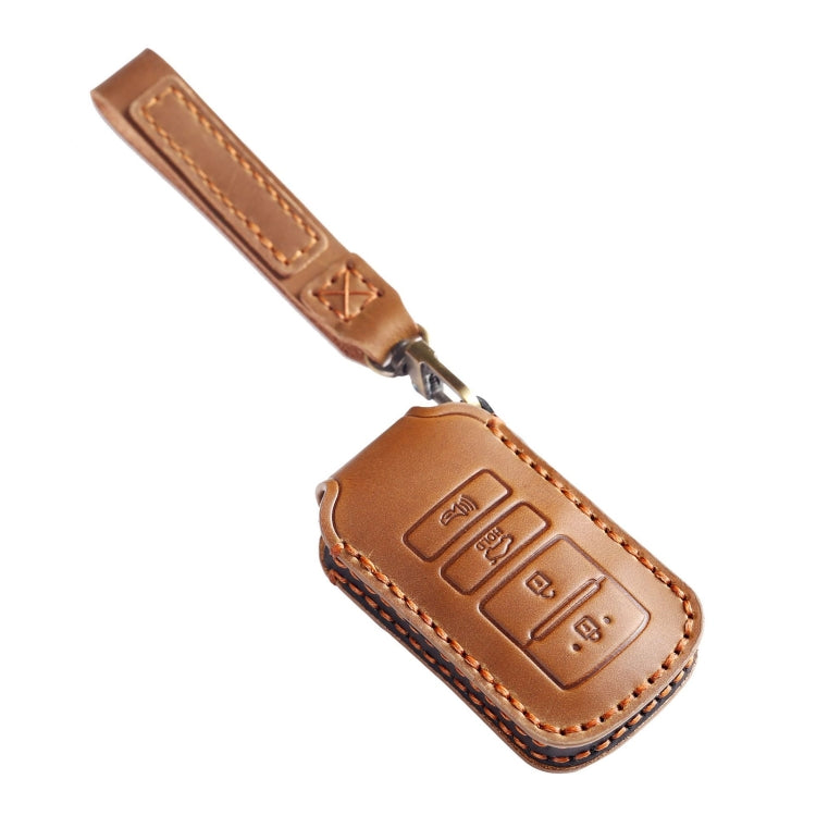 For Kia K4 Hallmo Car Cowhide Leather Key Protective Cover Key Case(Brown) - free shipping - PMC TechLife - Order now!