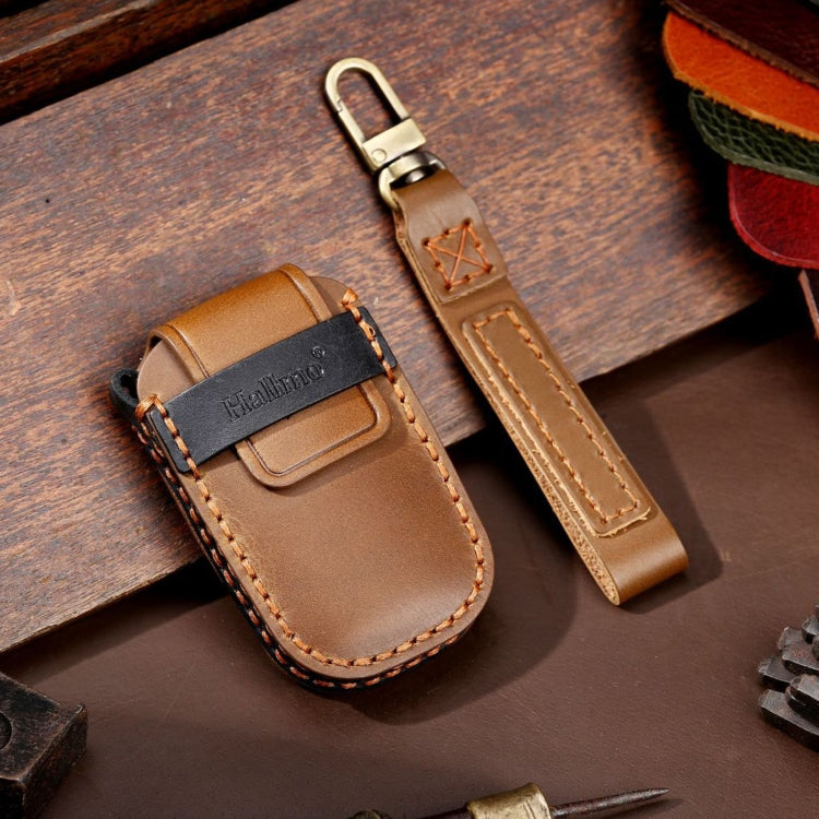 For Kia Sportage R / K5 / K4 / K2 / KX3 Hallmo A Style Car Cowhide Leather Key Protective Cover Key Case(Brown) - free shipping - PMC TechLife - Order now!
