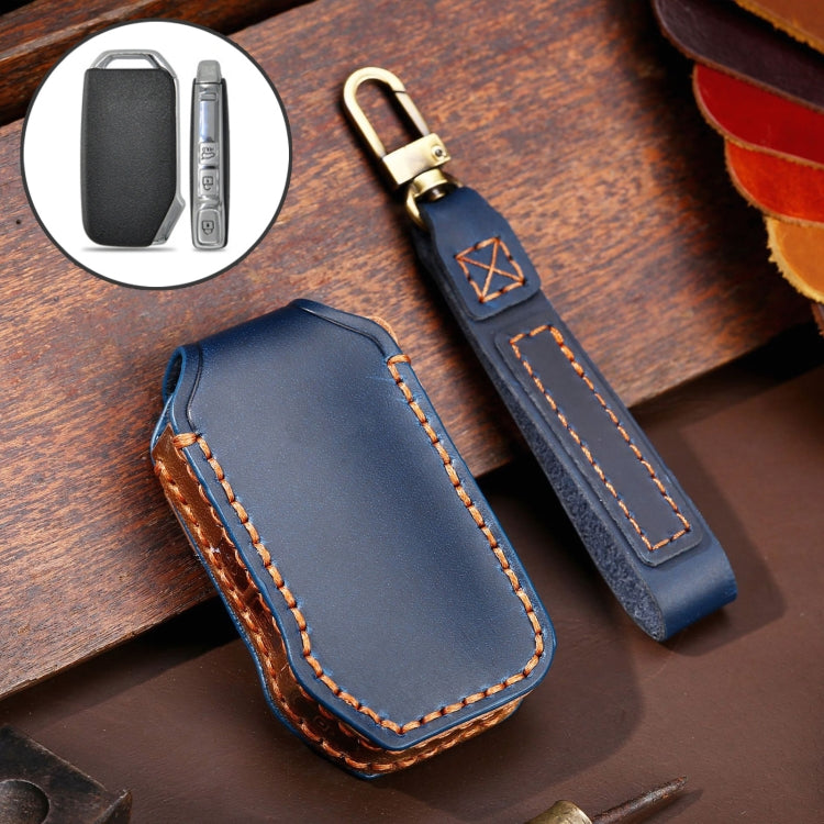 For Kia Sportage R / K5 / K4 / K2 / KX3 Hallmo B Style Car Cowhide Leather Key Protective Cover Key Case(Blue) - free shipping - PMC TechLife - Order now!