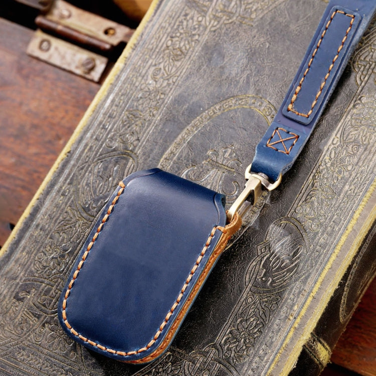 For Kia Sportage R / K5 / K4 / K2 / KX3 Hallmo B Style Car Cowhide Leather Key Protective Cover Key Case(Blue) - free shipping - PMC TechLife - Order now!