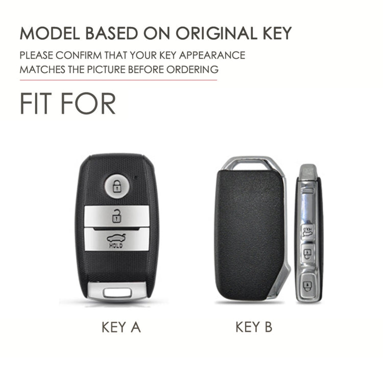 For Kia Sportage R / K5 / K4 / K2 / KX3 Hallmo B Style Car Cowhide Leather Key Protective Cover Key Case(Brown) - Car Key Cases by Hallmo | Online Shopping South Africa | PMC TechLife | Buy Now Pay Later Mobicred