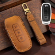 For Nissan Teana / Ariya 3-button Tail Box Hallmo Car Cowhide Leather Key Protective Cover Key Case(Brown) - free shipping - PMC TechLife - Order now!
