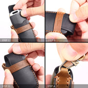 For Nissan Teana / Ariya 3-button Tail Box Hallmo Car Cowhide Leather Key Protective Cover Key Case(Brown)