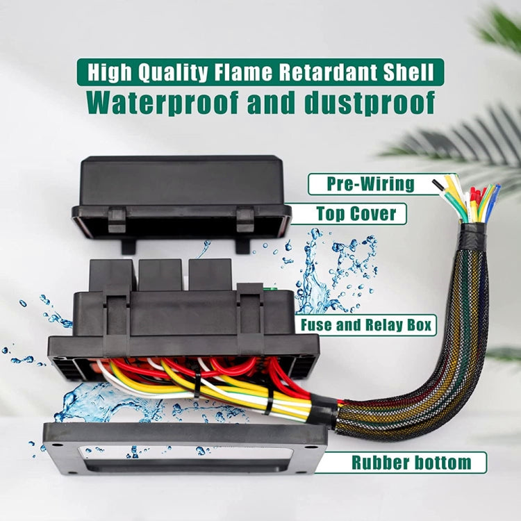 12V 5 Pin Car 6 Slots IP66 Waterproof Relay Fuse Box with Cable - Fuse by PMC TechLife | Online Shopping South Africa | PMC TechLife | Buy Now Pay Later Mobicred