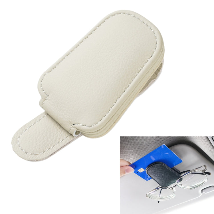 Car Sun Visor Glasses Clip Multi-functional Card Storage Bracket (Beige) - Sunglasses & Glasses Clips by PMC TechLife | Online Shopping South Africa | PMC TechLife | Buy Now Pay Later Mobicred
