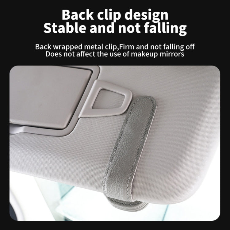 Car Sun Visor Glasses Clip Multi-functional Card Storage Bracket (Grey)