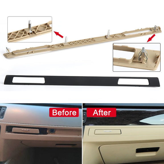 For BMW 3 Series E90 Left Driving Dashboard Water Cup Holder Decorative Frame 5145 7138 797-CT(Carbon Fiber Black)